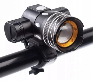 MOCNA LAMPKA ROWEROWA PRZEDNIA PRZÓD LATARKA LED Z UCHWYTEM NA KIEROWNIK