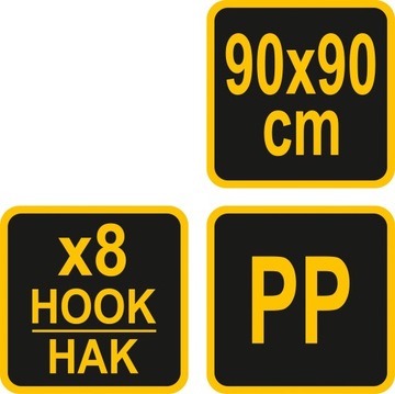 СЕТКА ДЛЯ БАГАЖНИКА С 8 КРЮЧКАМИ/РАЗМЕР 90X90СМ