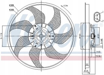 VENTILÁTOR OPEL CORSA D (06-), ADAM (13-) NISSENS NIS85776