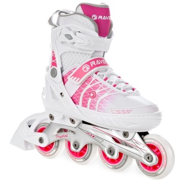 Регулируемые коньки RAVEN Crystal White/Pink 35-39