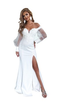 Finezja bis BIAŁA DŁUGA SUKIENKA RYBKA XL