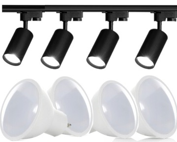 4X LAMPA LED REFLEKTOR SPOT TUBA + ŻARÓWKA GU10 5W