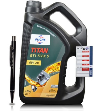 5 LITRÓW FUCHS TITAN GT1 FLEX 5 0W20 OLEJ SILNIKOWY 5L AUTORYZOWANY DYSTRYB