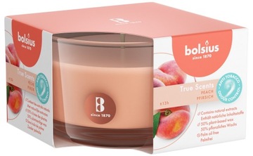 Świeca zapachowa w szkle Bolsius True Scents 50/80 - BRZOSKWINIA