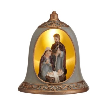 Szopka bożonarodzeniowa LED Dzwonek 9 cm HOLY FAMILY VILLA ITALIA