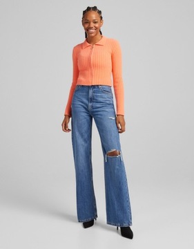 BERSHKA_SPODNIE JEANS SZEROKIE 90'S 5028335 R.44