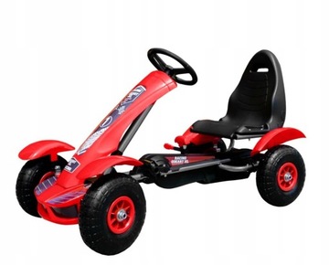 GOKART na pedały dla Dzieci Pompowane Koła 50kg F618 Czerwony