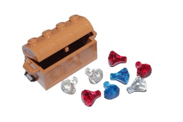 LEGO SKARBY SKRZYNIA KUFER 4738ac01 M.Nougat + 8x DIAMENT 30153, NOWE