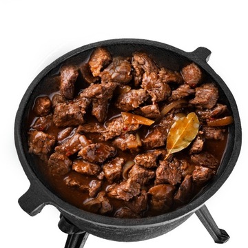 ЧУГУННЫЙ КАУДЕЛЬ, Венгерский охотничий котелок, жареное мясо, 8л, для камина ГРИЛЬ