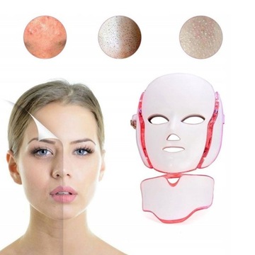 Профессиональная светодиодная косметическая маска 7 цветов для лица + шеи