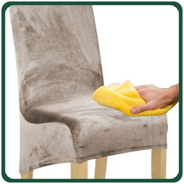 НАБОР ИЗ 4 ШТ. Чехлы для стульев XL COOL BEIGE ПЛОТНЫЙ ВЕЛУР