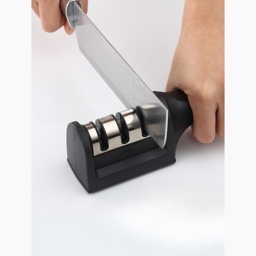 ТВЕРДАЯ ТОЧИЛКА ДЛЯ КУХОННЫХ НОЖНИЦ, КОМПАКТНЫЕ ТРЕХФАЗНЫЕ КОЛЕСА 3в1