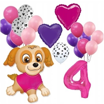 BALONY ZESTAW na urodziny 4 LATKA PAW PSI PATROL