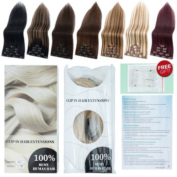 100% натуральные волосы для наращивания 40см CLIP IN Ombre