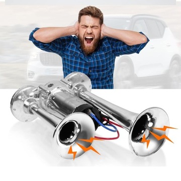 12V 600DB ГРОМКИЙ ДВОЙНОЙ ВОЗДУШНЫЙ КОМПРЕССОР ДВОЙНОЙ ВОЗДУШНОЙ ТРУБЫ