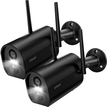 Kamera Zewnętrzna Akumulator WiFi IP 2K 3MPx 4xZoom Czarne na 15000mAh 2szt