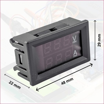 Вольтметр Модуль панели амперметра 100 В 10 А Светодиодный измеритель напряжения и тока
