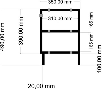 Regał uchwyt półki loft industrial wspornik 49x35