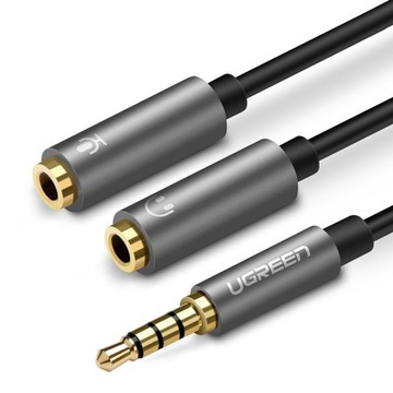 UGREEN ROZDZIELACZ AUDIO DO SŁUCHAWEK 2x MINI JACK AUX 4 PINY