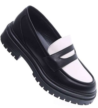 Loafersy mokasyny czarne mokasyny damskie r. 38