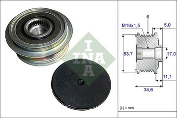 ALTERNÁTOR - SPOJKA JEDNOSMĚR SCHAEFFLER INA 535 0125 10
