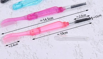 Складная щеточка с гребешком для ресниц, бровей, розовая Prima Derma