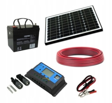 Zestaw Słoneczny Panel 100W Akumulator 40Ah