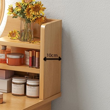 БОЛЬШОЙ ДЕРЕВЯННЫЙ КОСМЕТИЧЕСКИЙ СТОЛИК С ЗЕРКАЛОМ ДЛЯ МАКИЯЖА В СКАНДИНАВСКОМ СТИЛЕ