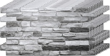 Szare panele ścienne KAMIEŃ 3D PCV STONE GREY 10x