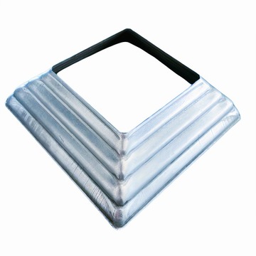 ROZETA MASKUJĄCA PIRAMIDA OCYNKOWANA Z KWADRATOWYM OTWOREM NA PROFIL 40x40