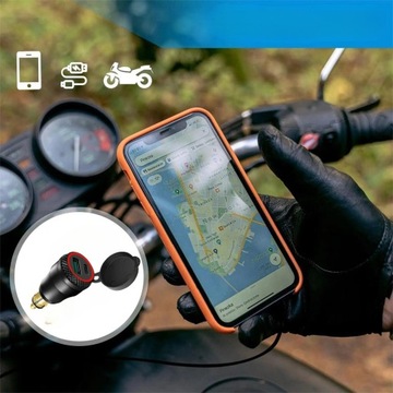ЗАРЯДНОЕ УСТРОЙСТВО ДЛЯ МОТОЦИКЛА РАЗЪЕМ DIN (BMW) PD 3.0 USB C ПЕРЕКЛЮЧАТЕЛЬ ВОЛЬТМЕТРА