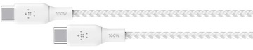 Кабель Belkin Boost USB-C — USB-C PD, прочная оплетка, USB 2.0/5A/100 Вт/3 м