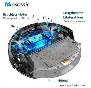 Robot sprzątający Odkurzający Mopujący Proscenic 820T niebieski 2w1