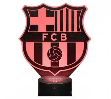 3D СВЕТОДИОДНЫЙ НОЧНИК FC BARCELONA USB 7 ЦВЕТОВ ГОЛОГРАММА ФУТБОЛ