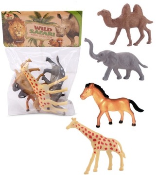 ZESTAW DZIKIE ZWIERZĘTA ZOO SAFARI FIGURKI 4 EL