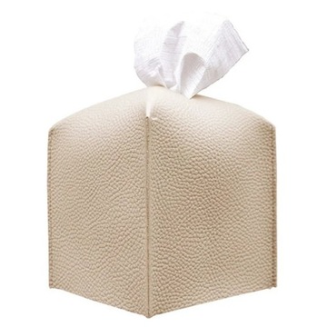 Tissue Box Cover Soft PU Leather Foldable Handkerchief Box Napkin Holder