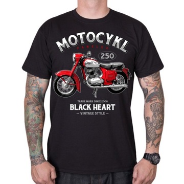 T-SHIRT KOSZULKA BLACK HEART MOTOCYKL, ROZMIAR 3XL