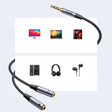 РАЗВЕТВИТЕЛЬ МИНИ-ДЖЕК 3,5 ММ ДЛЯ МИКРОФОНА, AUX НАУШНИКИ