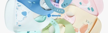 ŚLINIACZEK dla Dziewczynki ŚLINIAK SILIKONOWY 2 sztuki PIES i ŁABĘDŹ RÓŻOWY