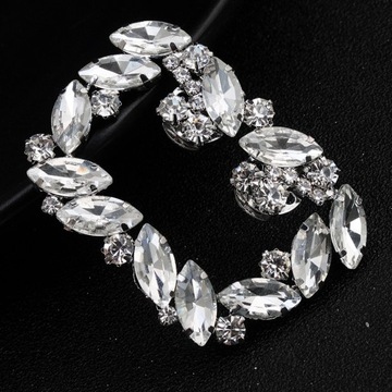 ХРУСТАЛЬНЫЕ ТУФЛИ ЖЕНСКИЕ С КВАДРАТНОЙ ДЕКОРАТИВНОЙ ПРЯЖКОЙ