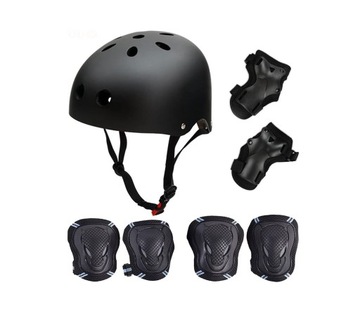 Kask i zestaw ochraniaczy do jazdy na deskorolce, BMX roz.S