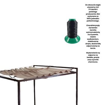 Żagiel przeciwsłoneczny rozsuwany 2x5m