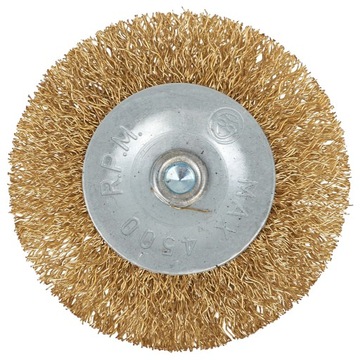 ДИСКОВАЯ ЩЕТКА 60 ММ ИЗ ЛАТУННОЙ ПРОВОЛОКИ С ЛАТУННЫМ ХВОСТОВИКОМ
