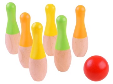 Разноцветный ДЕРЕВЯННЫЙ БОУЛИНГ для детей с шариками SP0668