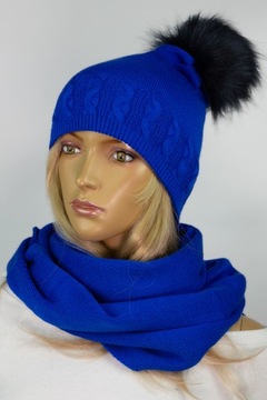 KOMPLET CZAPKA + KOMIN pompon # # 17