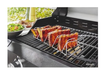RUSZT DO GRILLOWANIA ŻEBEREK I PIECZENI BBQ STOJAK STAL NIERDZEWNA
