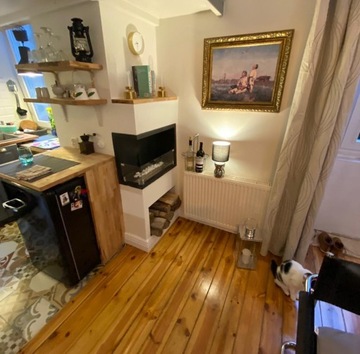 УГЛОВОЙ БИОКАМИН черный LINE-L 60см СО СТЕКЛОМ, левый