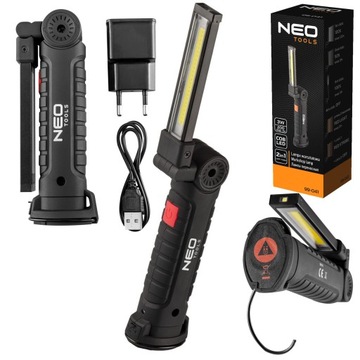 НЕО ЛАМПА АККУМУЛЯТОРНАЯ ЛАМПА ДЛЯ МАСТЕРСКИХ 200 ЛМ, 5 ФУНКЦИЙ СВЕТА 99-041