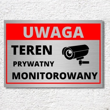 АЛЮМИНИЕВАЯ ТАБЛИЧКА ВНИМАНИЕ ЧАСТНАЯ ЗОНА НАБЛЮДЕНИЕ УФ-ПЕЧАТЬ МОНИТОРИНГ