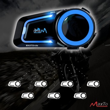 МОТОЦИКЛОВЫЙ ИНТЕРКОМ MaxTo M6S СЕТОЧНАЯ СИСТЕМА ДЛЯ 8 МОТОЦИКЛИСТОВ, ДВУХЯДЕРНЫЙ PL